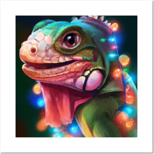 Cute Iguana Drawing Posters and Art